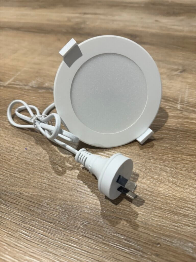 LED downlight fitting ready for installation in a Perth home — Web X Electricians Perth