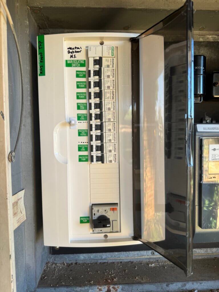 New switchboard installed by Web X Electricians Perth with an RCBO on every circuit