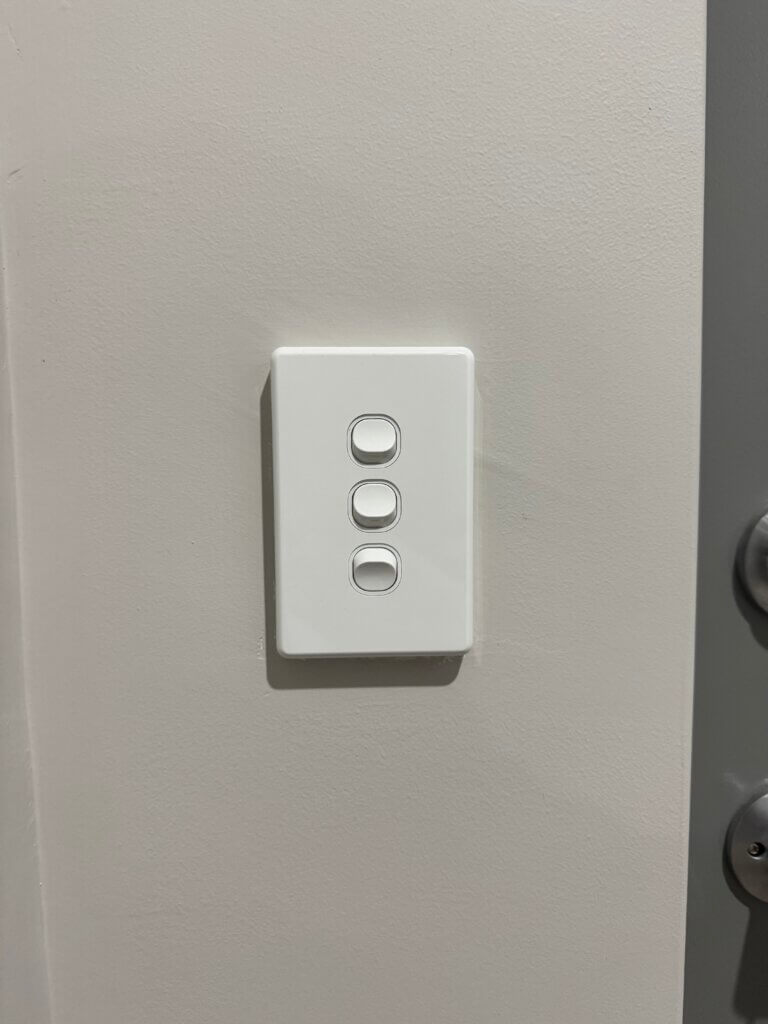 New three-gang light switch installed in a Perth home
