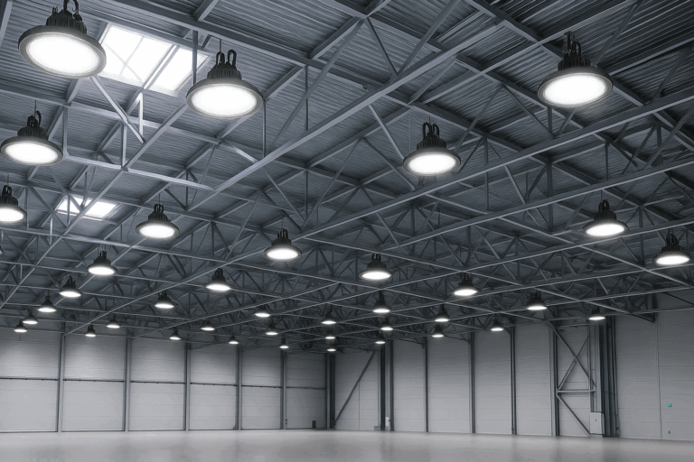 UFO high bay LED lights installation